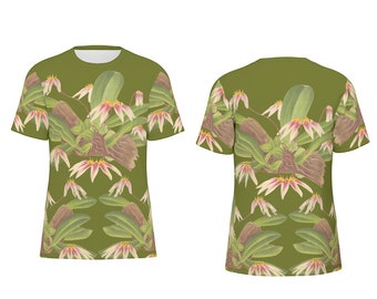 Bulbophyllum Orchid Print Graphic Tee | 100% Cotton Orchid Print T-Shirt | Orchid Shirt