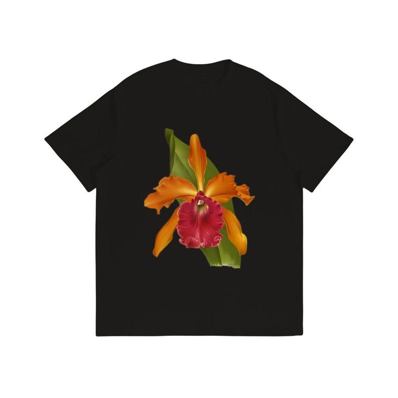 Laelio Cattleya Truffautiana Unisex Cotton T-Shirt (Made in USA) | Cotton Orchid Tee image 5