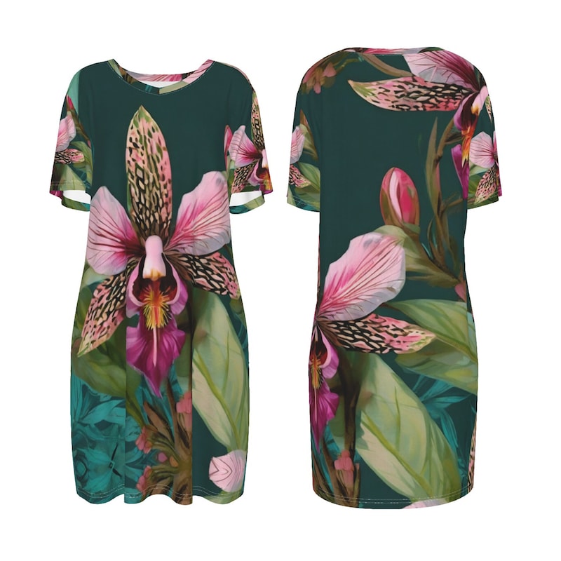 Short Sleeve  Button Front Orchid Dress main image 1