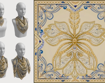 Foulard en soie orchidée unique en son genre | Écharpe carrée orchidée en 100 % soie ou mélange de modal de soie | Foulard orchidée unique