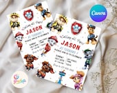Paw-ty Patrol Invitation | Kids Birthday Invitation Template Editable-Printable, Paw Birthday Invitation Girl | Invite Instant Download