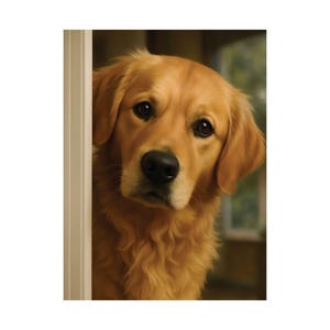 Golden Retriever Matte Vertical Poster, Not Digital Copy, Dog Lover Wall Art, Pet Home Decor, Gift for Dog Owners, Animal Lover Gift