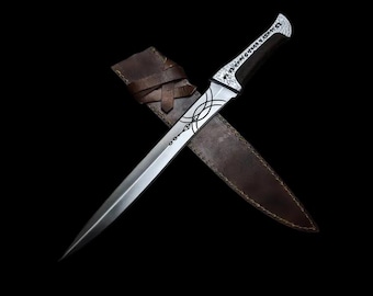 Dune Paul Atreides Crysknife: Replik-Messer aus Kohlenstoffstahl mit Lederscheide