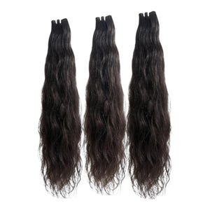 Raw Virgin Indian Hair Bundles – 100% Unprocessed Human Hair, Single Donor, Temple Hair, Cuticle Aligned, Natural Wavy Extensions. Raw hair.