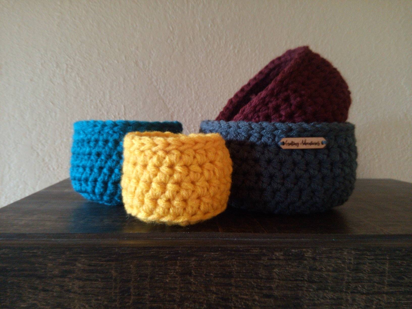 Cestas de acento de anidación de ganchillo / decoración de la | Etsy