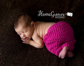 Newborn Longies | Crocheted Longies | newborn baby pants |  Photo Prop | diaper cover pants | crochet baby pants | choose your color