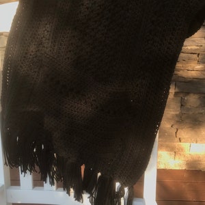 Ready to Ship Crocheted Pocket Wrap, shawl with pockets, soft, handmade and stylish scarf image 9