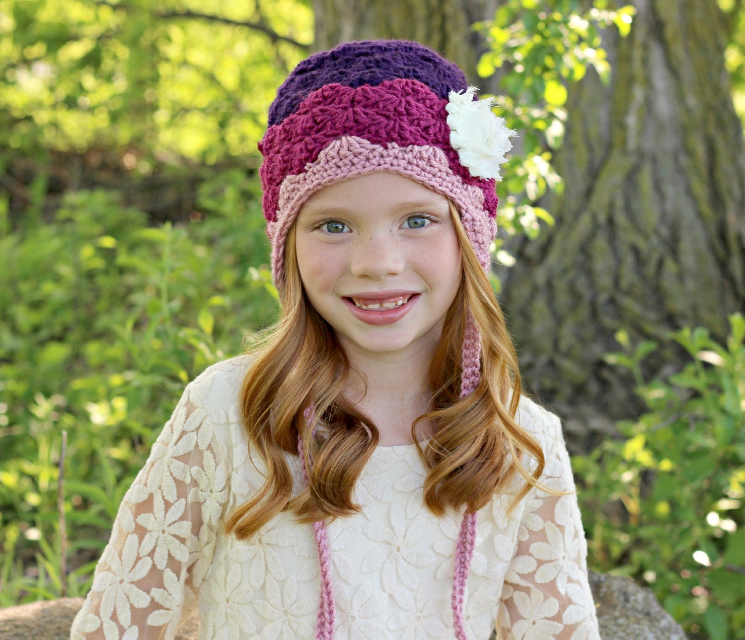 Shell Earflap Beanie Textured Crocheted by Hand Warm Hat in - Etsy