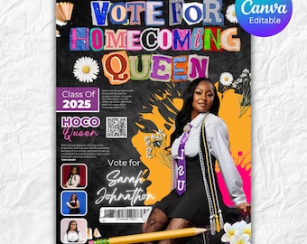 Homecoming Queen flyer , Homecoming Flyer , homecoming campaign flyer Vote Homecoming, HOCO Flyer, Vote for me Flyer, Homcoming Flyer