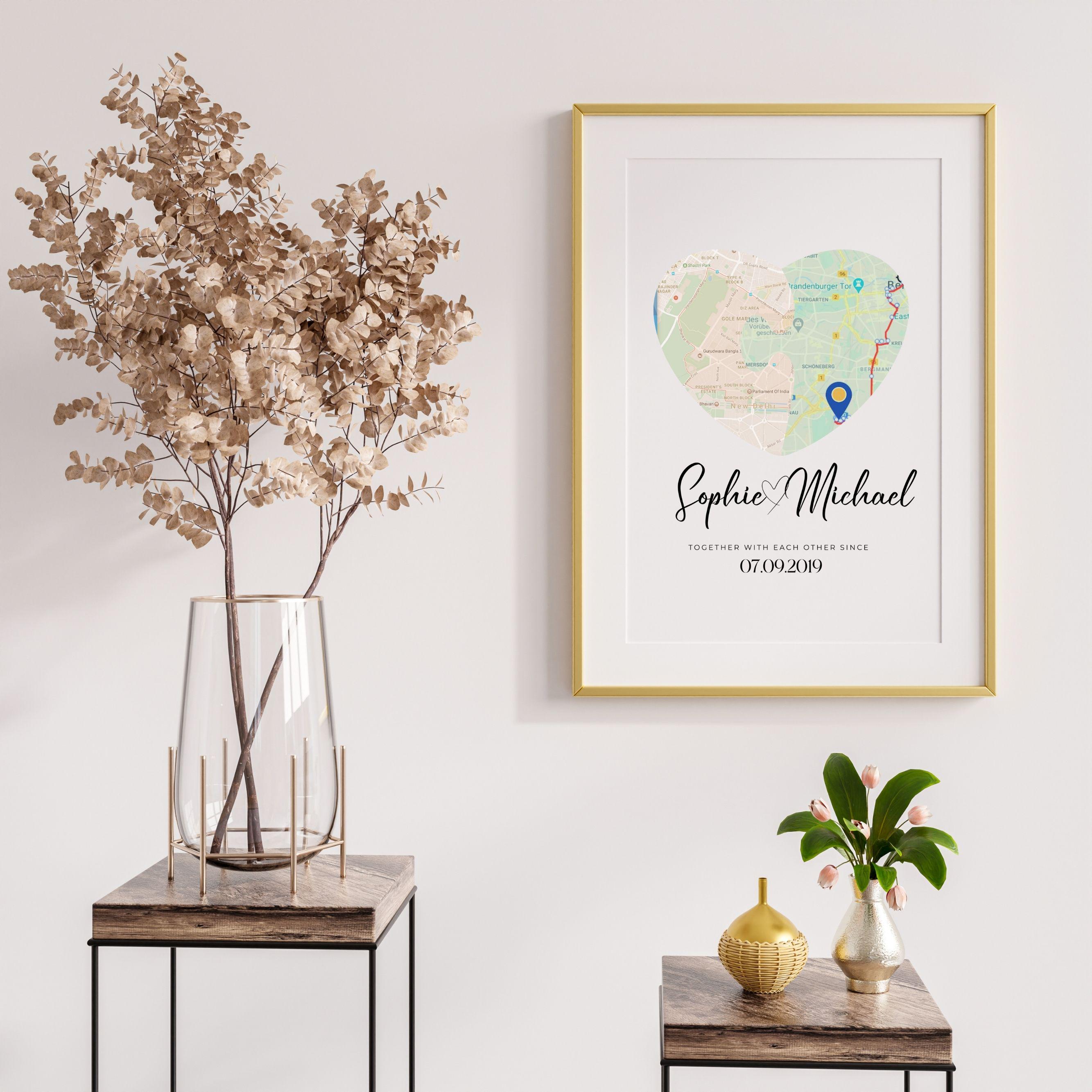 Custom Heart Map Personalized Heart Map Print, Custom Anniversary Gift (digital) - Etsy