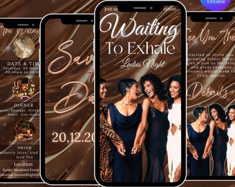 Waiting to Exhale Games Night Invitation, Animated Girls Night Evite, Boho Ladies Party Video Invite, Poker Bingo Night Party Template