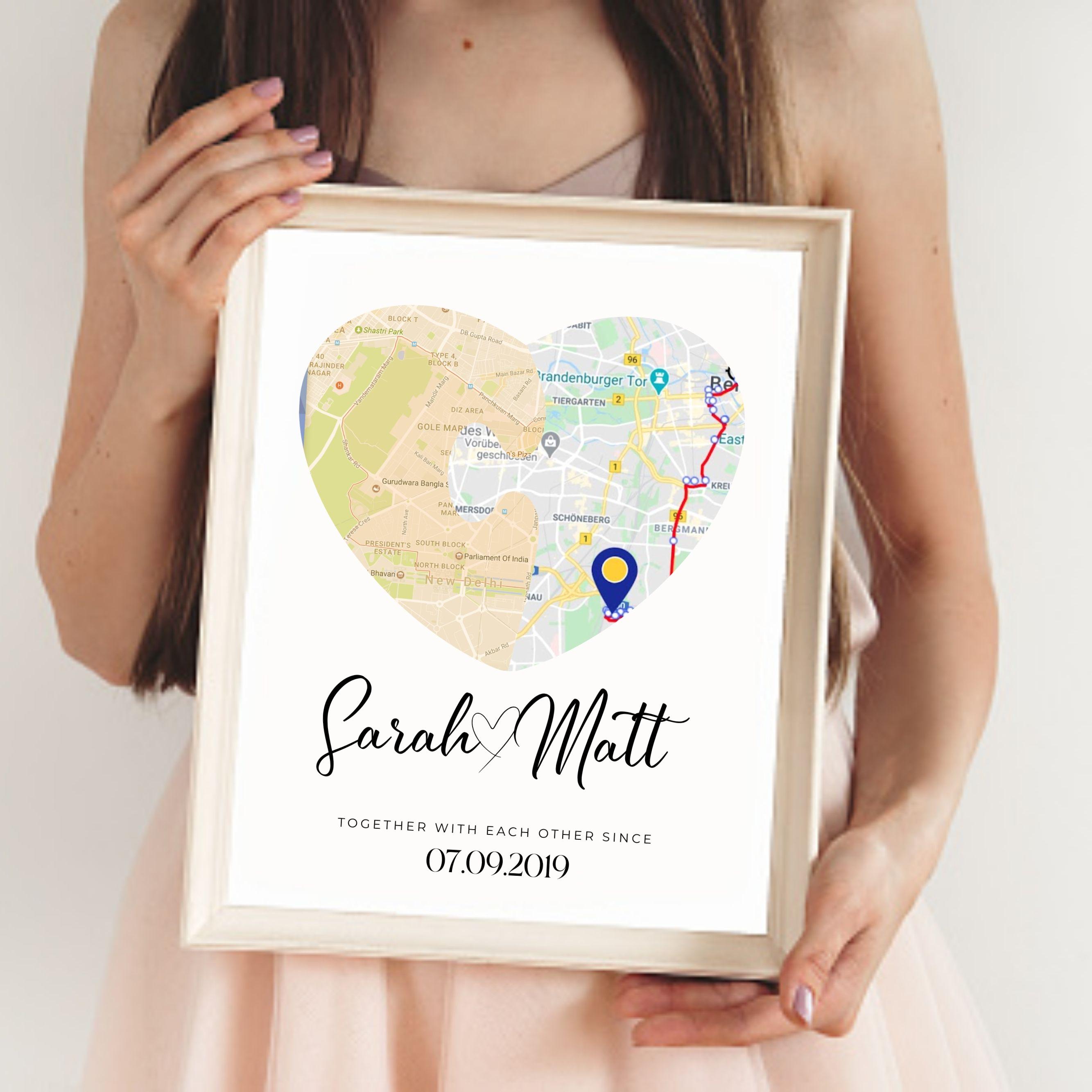 Custom Heart Map Personalized Heart Map Print, Custom Anniversary Gift (digital) - Etsy