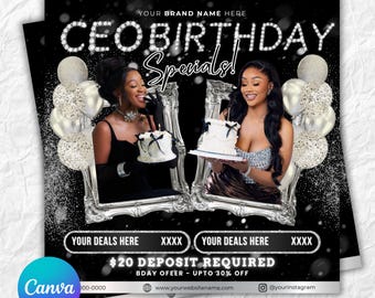 CEO Birthday Sale Flyer | Canva Template (1080x1080)