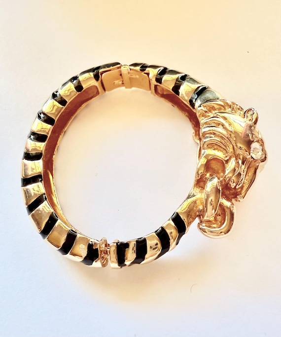 Vintage Maresco Golden Tiger Chasing Tail Bracelet