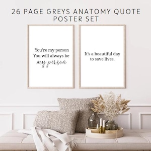 Grey&#39;s Anatomy Quote Poster Set: 26 Minimalist Prints