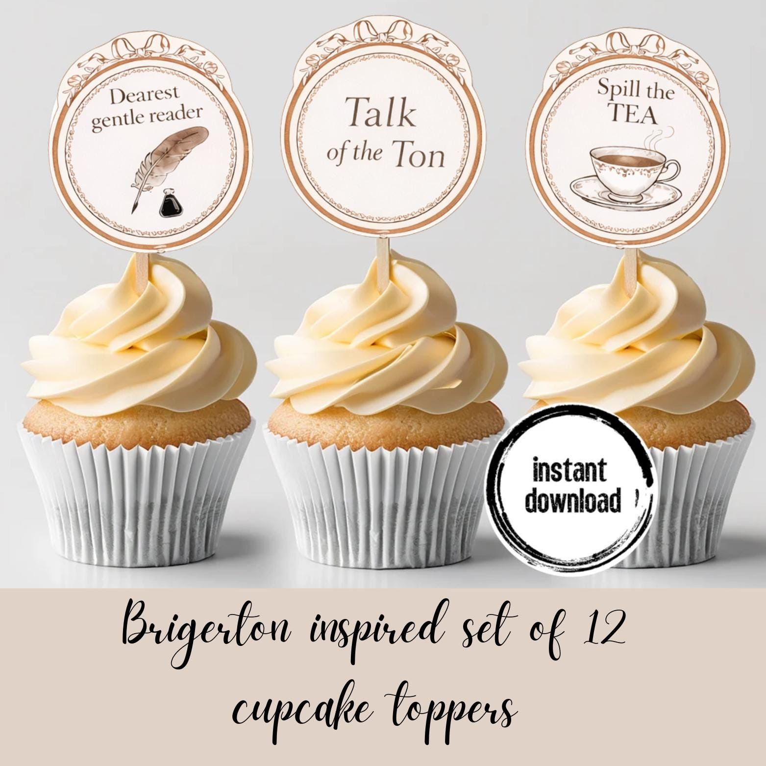 Bridgerton cupcake - Etsy México, image size:1563x1563