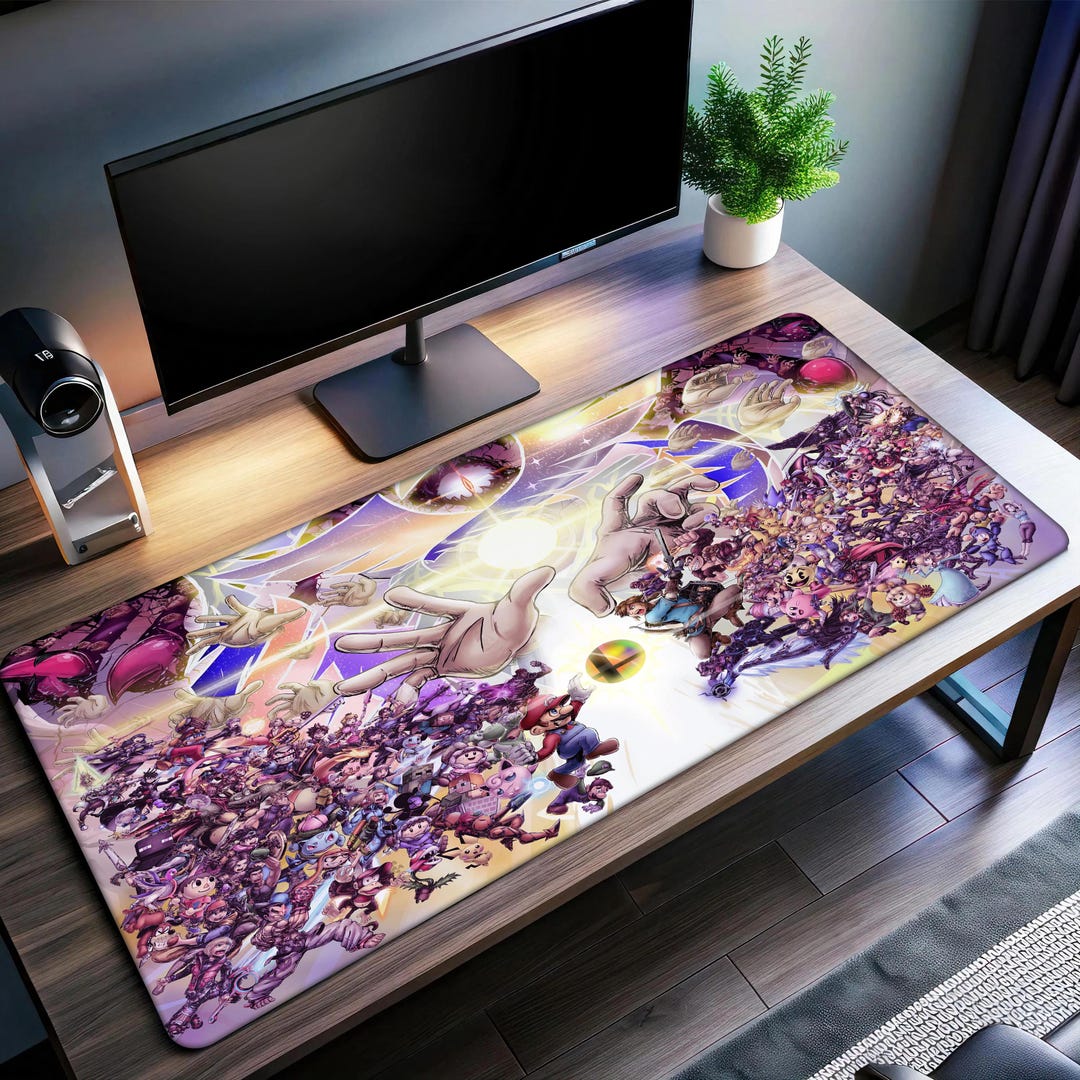 Super Smash Bros Desk Mat | Super Mario Mouse Pad | Premium Print ...