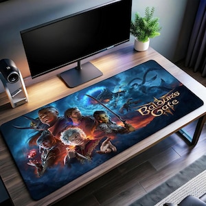 Baldur&#39;s Gate Desk Mat | Forgotten Realms Mouse Pad | Premium Print Surface | Personalized Desk Mat | Gaming Desk Mat