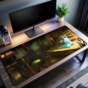 Rain World Gaming Desk Mat | The Slugcat Mouse Pad | Premium Print Surface | Personalized Desk Mat | Gaming Desk Mat