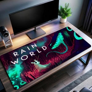 Rain World Gaming Desk Mat | The Slugcat Mouse Pad | Premium Print Surface | Personalized Desk Mat | Gaming Desk Mat