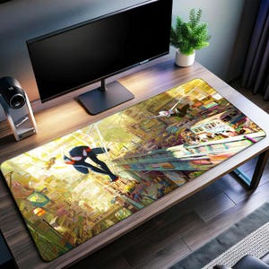 Spider Man Across the Spider-Verse Desk Mat | Miles Morales Mouse Pad | Premium Print Surface | Personalized Desk Mat | Smooth Glide Control