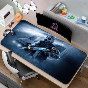 Counter Strike Desk Mat | SAS and Blue Gem Ak47 Mouse Pad | Desk Decor Gift for Gaming Rooms