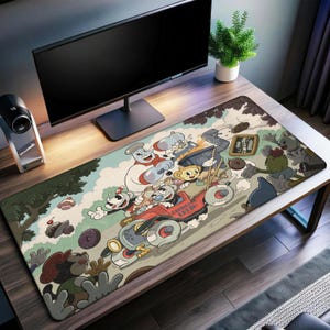 Cuphead Gaming Desk Mat | Mugman Mouse Pad | Premium Print Surface | Personalized Desk Mat | Gaming Desk Mat