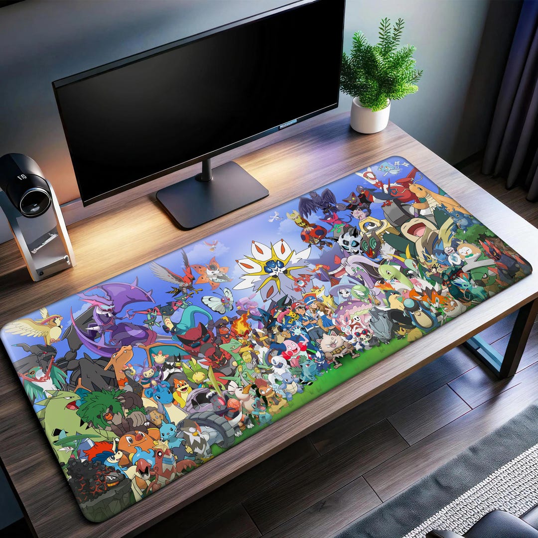 Pokemon Desk Rements Pokemon Characters Desk Mat | Ultimate Pokemon Mouse Pad | Premium ...