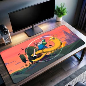 Adventure Time Desk Mat | Jake and Finn Mouse Pad | Premium Print Surface | Personalized Desk Mat | Smooth Glide Control