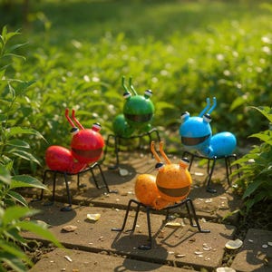 Hand-Painted Iron Ant Garden Decor: Outdoor Lawn Ornament