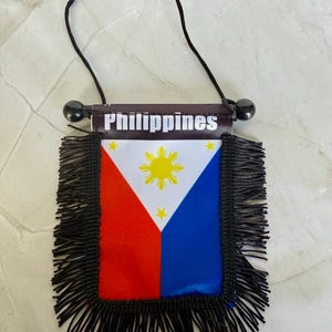 Philippines Car Mirror Flag – Rearview Mirror Decoration | Filipino Pride Accessory