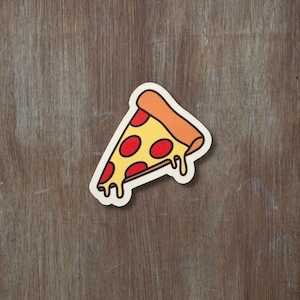 Cute Pizza Slice Sticker, Cartoon, Anime, Stickers, Laptop Stickers, Computer Stickers, Water bottle Stickers, Laptop Decals.