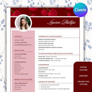 Customizable Sorority Resume & Cover Letter Set - Stand Out at Rush - Sorority Package - A4 Paper