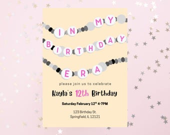 Birthday Invitation, Editable Birthday Invitation, Evite, Instant Download Invite, Customizable Birthday Invite, Birthday Era Invitation