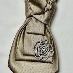 Custom Upcycled Necktie to be worn as a necklace or a brooch