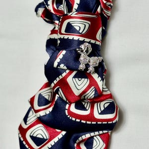 Custom Upcycled Necktie to be worn as a necklace or a brooch