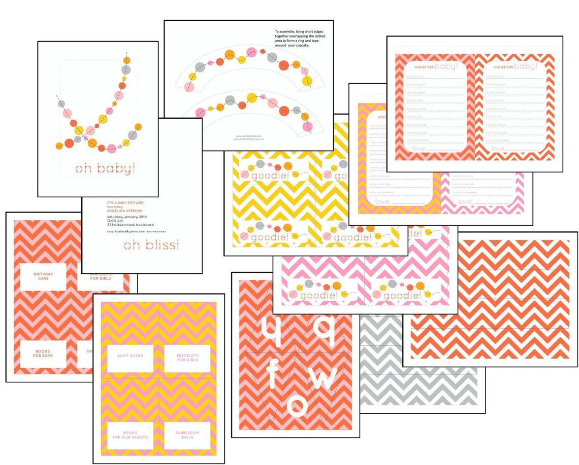 Party Printables editable Text: hooray Chevron - Etsy