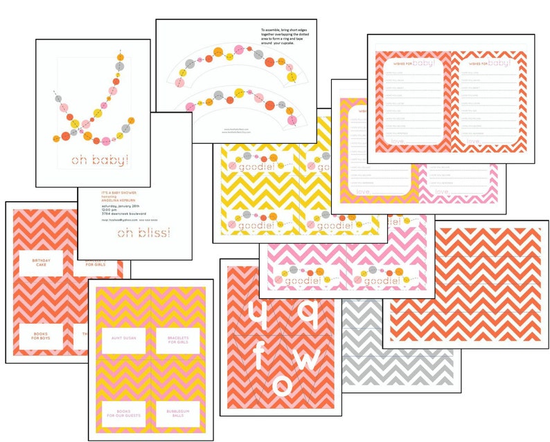 Party Printables editable Text: hooray Chevron - Etsy