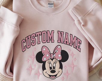 Sweat brodé Minnie Mouse, chemise anniversaire Minnie Mouse, sweat Disneyland, chemise familiale assortie, chemise voyage Disney