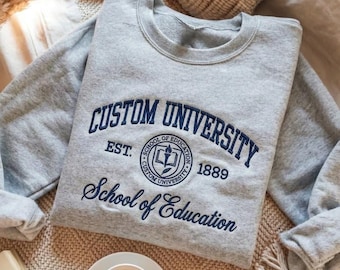 Sudadera universitaria personalizada bordada, sudadera de la facultad de educación, sudadera personalizada para profesores, regalo de graduación