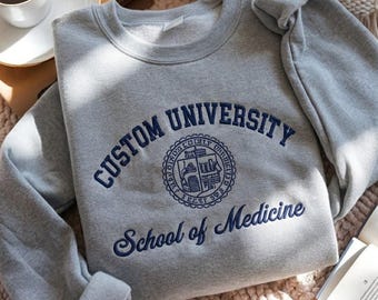 Sudadera bordada para la facultad de medicina, sudadera personalizada de la facultad de medicina de la universidad, regalo para estudiantes de medicina, regalo de graduación
