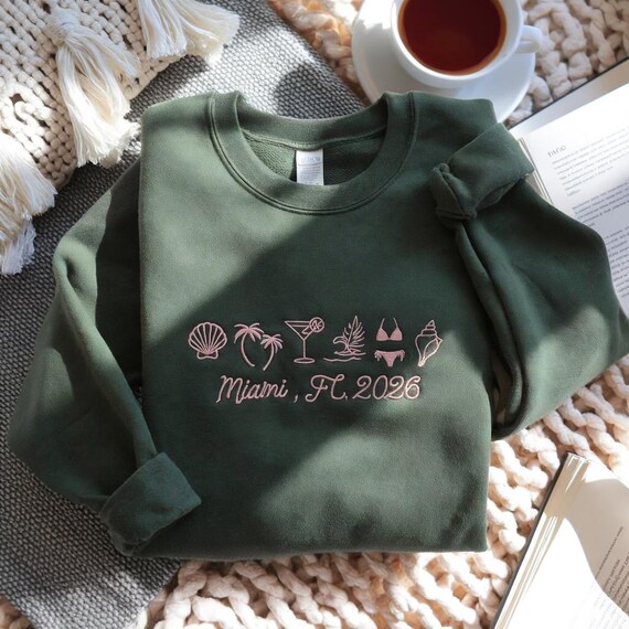 Embroidered Beach Bachelorette Sweatshirt, Custom Bach Shirt, Coastal Bride Shirt, Bridal Party Shirt, Martini Bach Shirt, Bachelorette Gift