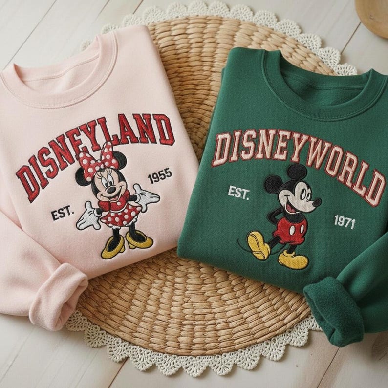 Embroidered Vintage Disneyworld est 1971 Sweatshirt, Disneyland Sweatshirt, Retro Disney Shirt, Couple Disney Shirts, Family Matching Shirt image 7