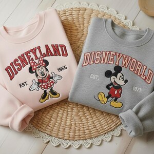 Embroidered Vintage Disneyworld est 1971 Sweatshirt, Disneyland Sweatshirt, Retro Disney Shirt, Couple Disney Shirts, Family Matching Shirt image 5