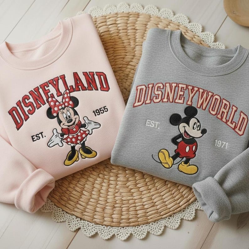 Embroidered Vintage Disneyworld est 1971 Sweatshirt, Disneyland Sweatshirt, Retro Disney Shirt, Couple Disney Shirts, Family Matching Shirt image 5