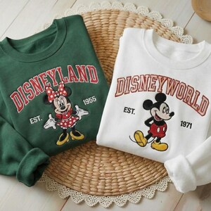 Embroidered Vintage Disneyworld est 1971 Sweatshirt, Disneyland Sweatshirt, Retro Disney Shirt, Couple Disney Shirts, Family Matching Shirt image 2