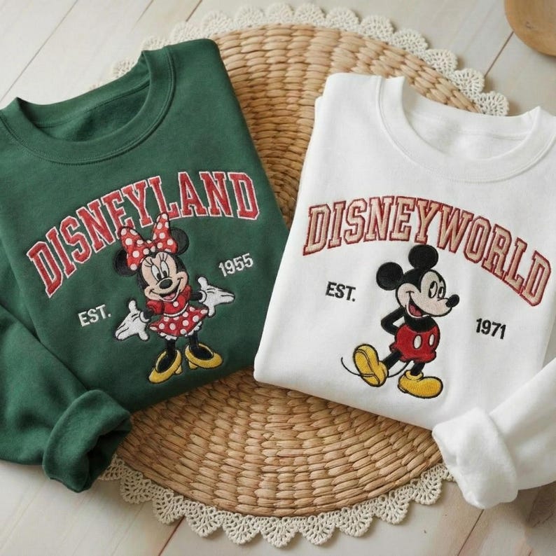 Embroidered Vintage Disneyworld est 1971 Sweatshirt, Disneyland Sweatshirt, Retro Disney Shirt, Couple Disney Shirts, Family Matching Shirt image 2