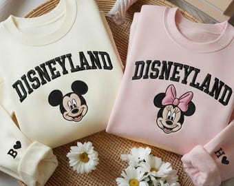 Embroidered Disney Couple Sweatshirt, Mickey and Minnie Couple Sweatshirt, Disney Family Sweatshirt, Matching Couple Shirts