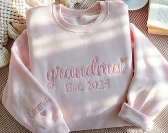 Sudadera bordada para abuela, sudadera para abuela primeriza, regalo personalizado para abuela con nieto, regalo para abuela, regalo para el Día de la Madre