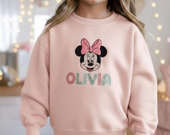 Custom Kids Disney Embroidered Sweatshirt, Disney Kids Shirt, Birthday Girl Shirt, Birthday Boy Sweatshirt, Kids Birthday Shirt